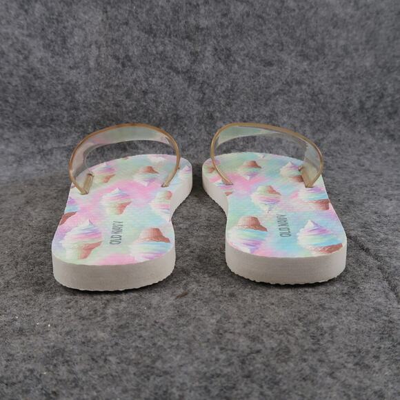 Old Navy Shoes Kids 1 Sandals Slides Slip On Clear Strap Flat Casual Ice Cream - Picture 4 of 10